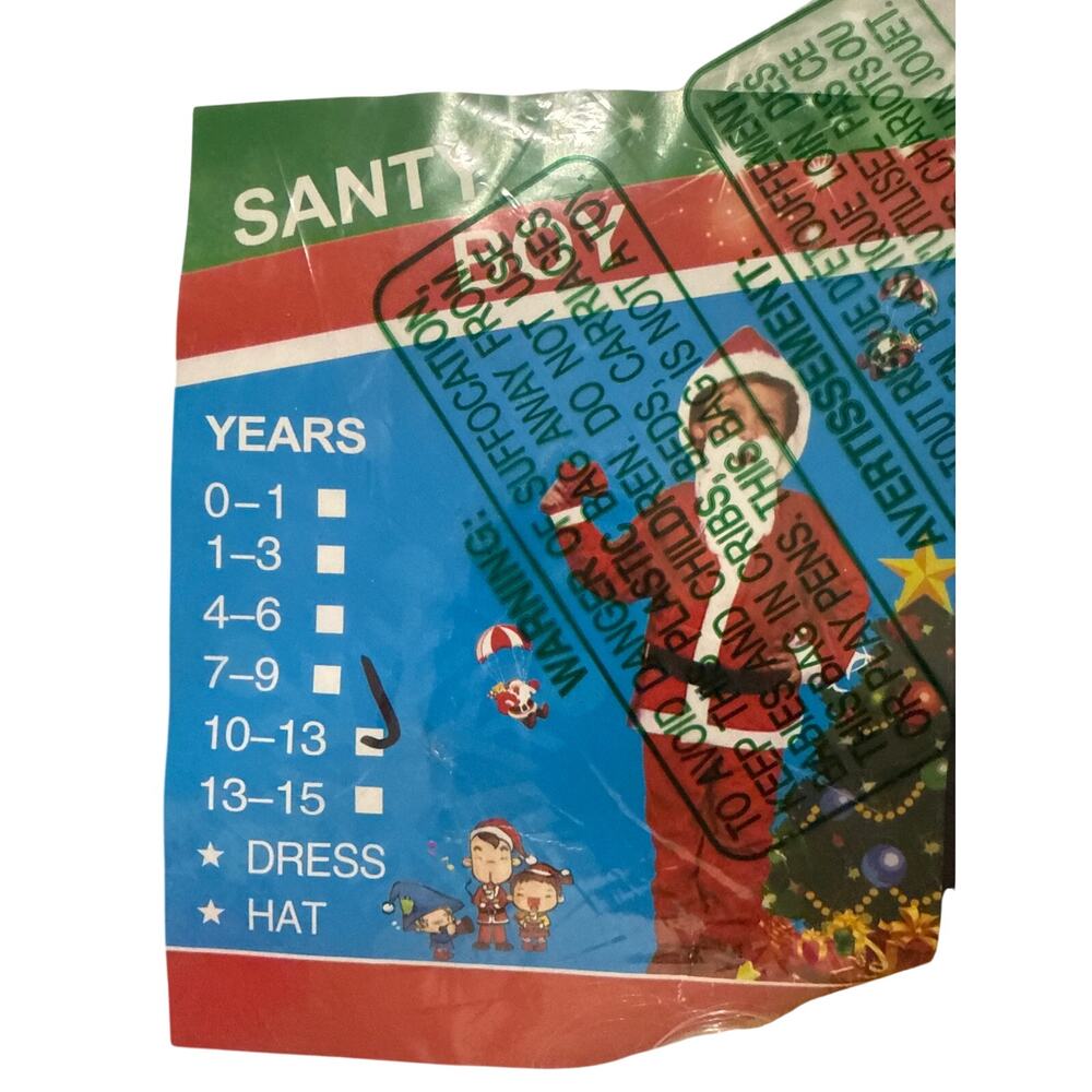 Boy's Santa Costume Size 10-14 Never Been Opened NWT